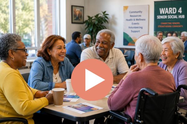 Ward 4 seniors Diverse Ward 4 seniors enjoying a welcoming community gathering and conversation